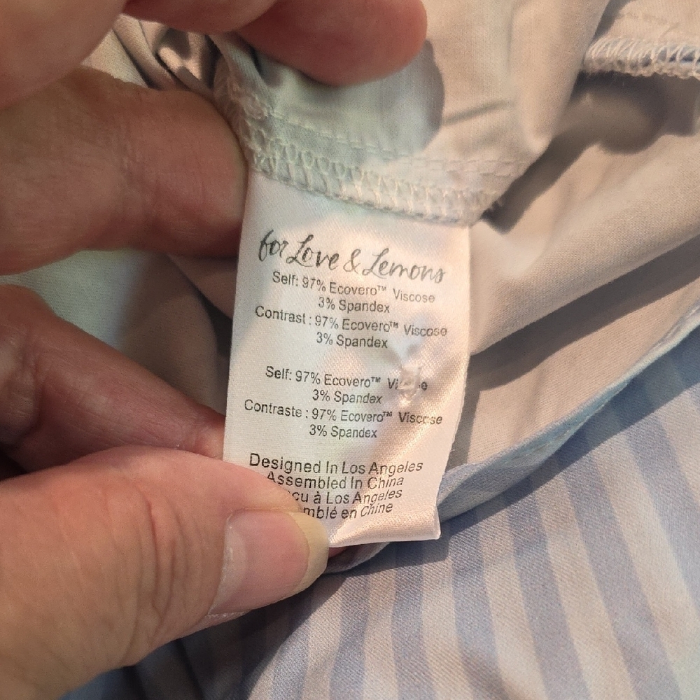NWT FOR LOVE AND LEMONS TAMREN BLUE STRIPE BUTTON UP SHIRT TOP #4 SIZE S - Picture 7 of 7